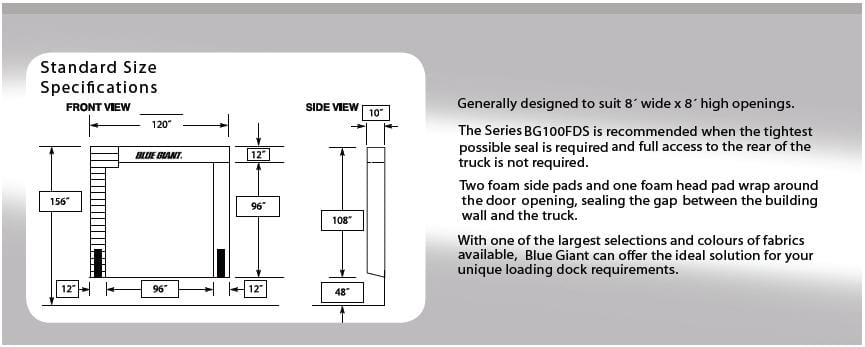 BG100FDS Standard Size Specifications